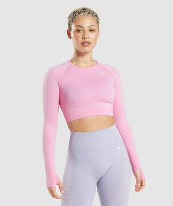 Gymshark Vital Seamless 2.0 Ženske Ošišane Majice Roze | HR 3627MQZ